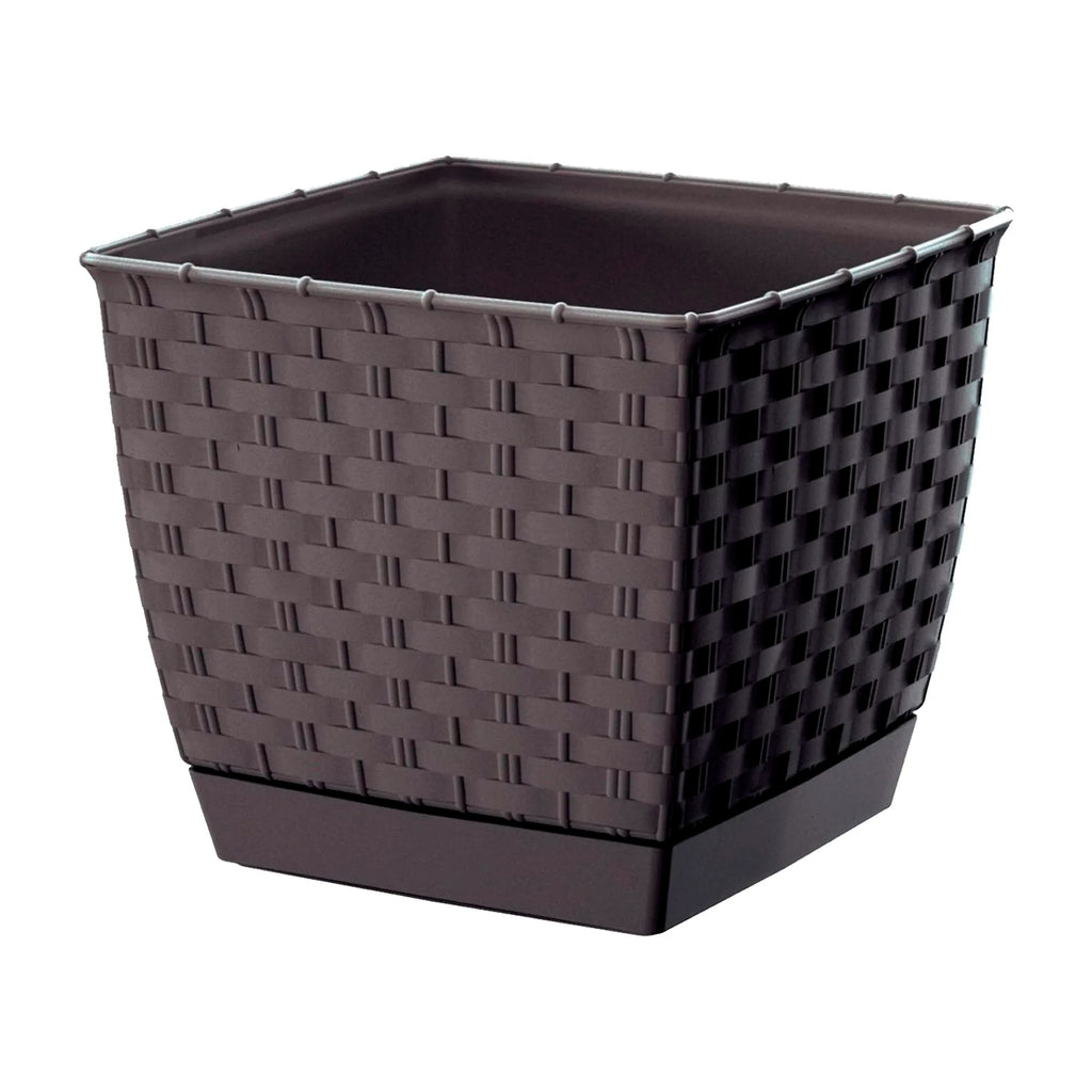 RATOLLA SQUARE 2.5L. flower pot dimensions (mm) 165x165x142 dark ochre color