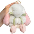 Real Rex Rabbit Fur Keychain Mini Bunny Pendant Women Bag Charm Car Key Ring Ornaments Girl Plush Stuffed Animal Toys Gift