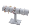Gray Velvet Bracelet T-shaped Jewelry Stand Organizer for Bracelets Bangles Pendants Anklets Watches