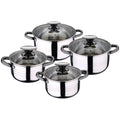 8pc stainless steel cookware set suitable for induction cooktops Hita Collection