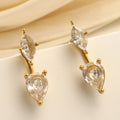 Dreamshow Water Drop Fashion Stud Earrings 18k Gold Plated Non Tarnish Jewelry Stainless Steel Hypoallergenic Earrings