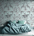 Germany Made Floral Photo Wallpaper Murals Black White Grey Non Woven Vinyl Sound-Absorbing Highly Wash-Resistant Light Gym Mall