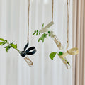 Modern Minimalist Hanging Glass Tube Vase with Metal Holder Hydroponic Plant Propagation for Home Wall Decor