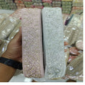 Custom Made Machine Embroidered Silk Ribbon 100mm Eco-Friendly 100% Cotton Organza Stone Work Light Pink Grey for Ladies Suit