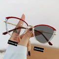 Custom Logo Newest Fashion Cat Eye Women Eyeglasses Photochromic Alloy Glasses Frames Anti Blue Light Photochromic Glasses Women