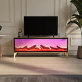 Modern Luxury Gold Coffee Table Bluetooth Hot Selling Wooden Panel Electronic Fireplace Living Room Furniture DOSIN DS2441
