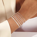 Fine Brass Jewelry Silver Plated Six-layer Chain Link Bracelet Set Paperclip + Snake + Twist + Gold Beaded Copper Bracelet