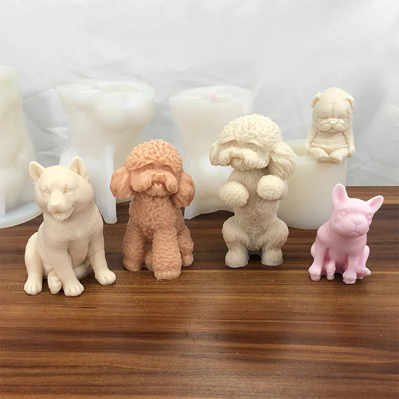 3D Teddy Dog Silicone Mold for Resin Jelly Candy Chocolate Fudge Decoration Baking Tool Mold Reusable