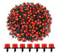 Plastic Drip Irrigation Emitters 100PCS Red Black Adjustable Dripper Garden Greenhouse Flower Vegetable Watering System MegaBDM