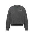 Men Oversized Crew Neck Sweatshirt Soft Brushed Fleece Drop Shoulder Casual Streetwear With LOGO for Bulk Apparel Manufacturing