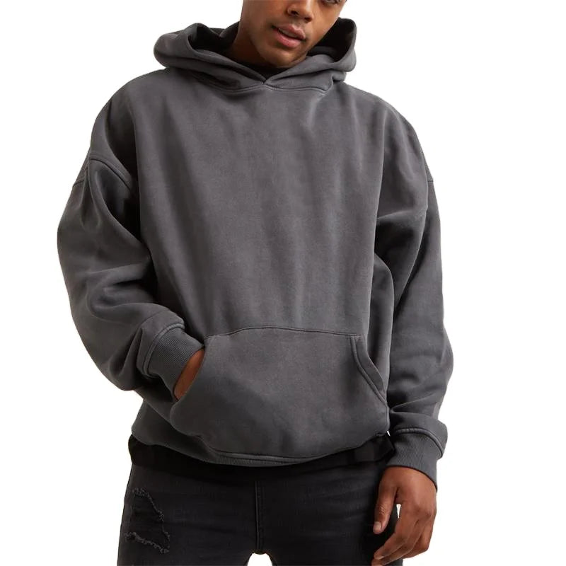 OEM Custom Fleece Hoodie Heavyweight Cotton Zipper Hoodies Acid Washed Print Zip up Hoodie Men