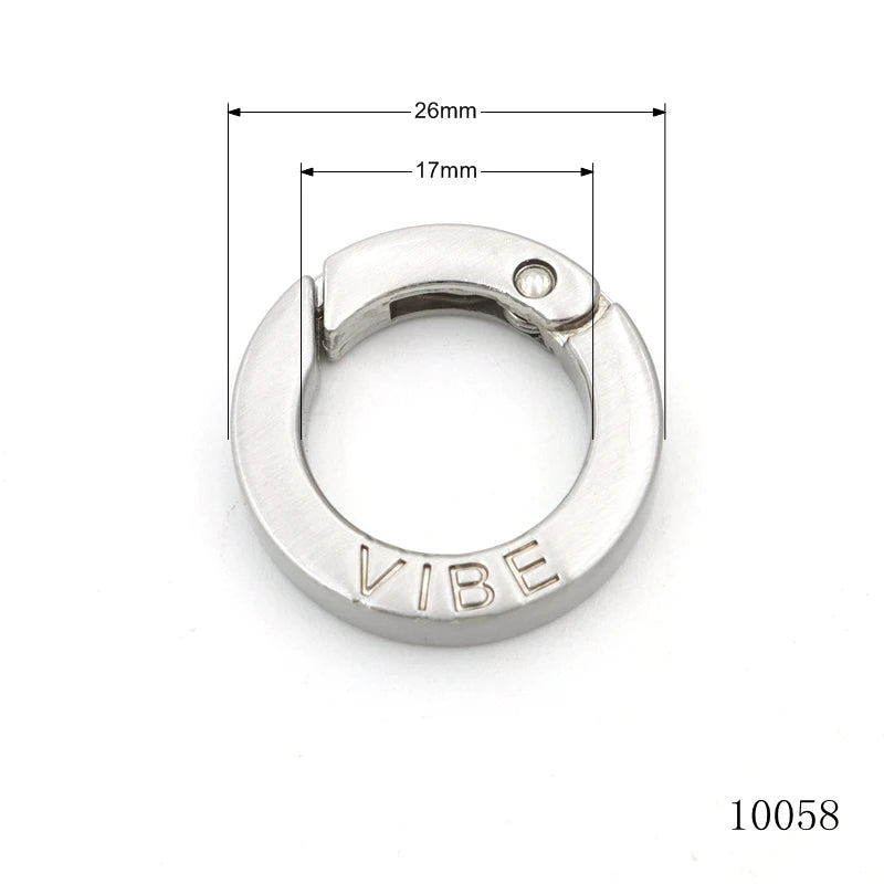 Small Ring Carabiner Pet Tag Metal Keeper Charm Holder Spring Ring Clips for Purse Charm Pendant