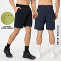 SHINBENE 8\" Leisure Gym Shorts Lightweight Quick Dry Workout Zipper Pockets Casual Solid Pattern Anti-Wrinkle Sports Shorts