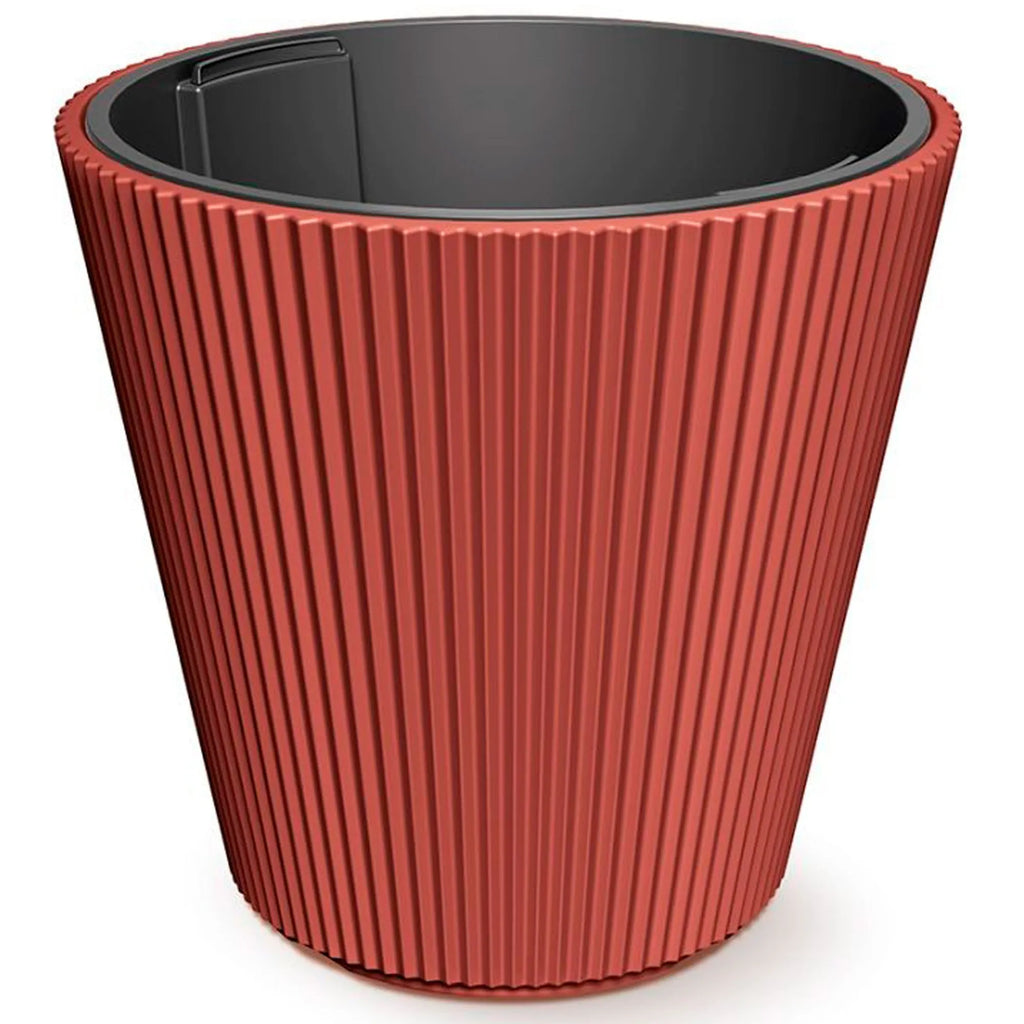 Terracotta-colored planter with reservoir MILLY collection 46.7 x 46.7 x 44.2 cm 50 L capacity.