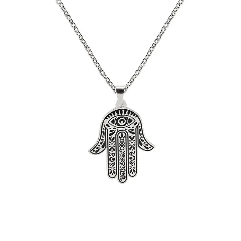 Religious Jewelry Pendant Wholesale Price Stainless Steel Hand of Fatima Necklace