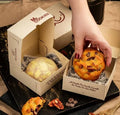 Eco Friendly Biodegradable Bakery Box for Sushi Cake Cookie Candy Crepe Bread-Customizable Paper Packaging with Window