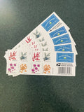 USA Forever Postage Mailing Stamp Sticker 3oz Us Postal Stamps Floral Retro Post Mail Stamps Stickers Pack for Party Decoration