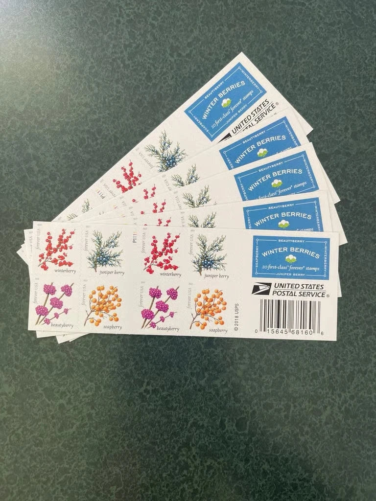 USA Forever Postage Mailing Stamp Sticker 3oz Us Postal Stamps Floral Retro Post Mail Stamps Stickers Pack for Party Decoration