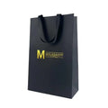 Custom Black Kraft Paper Bag for Business Gift Promotion Ribbon Andles with Embossing Hot Stamping Logo Paperbag