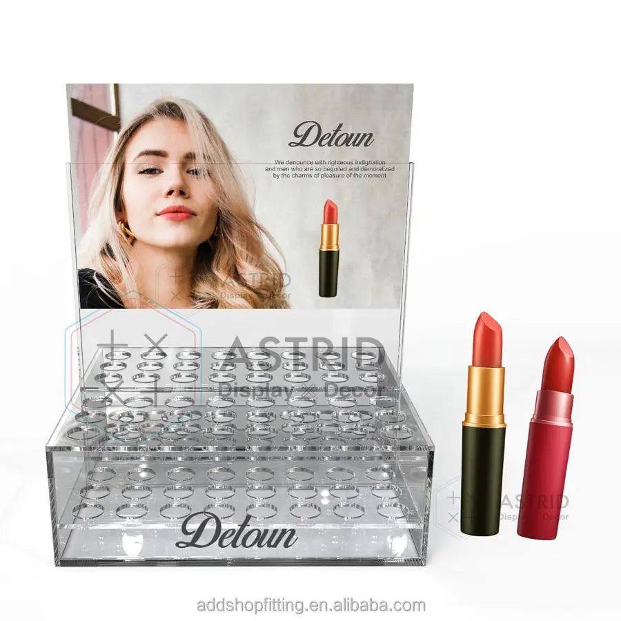 Custom logo Sign Acrylic Holder Makeup Lipstick Display Stand for Store