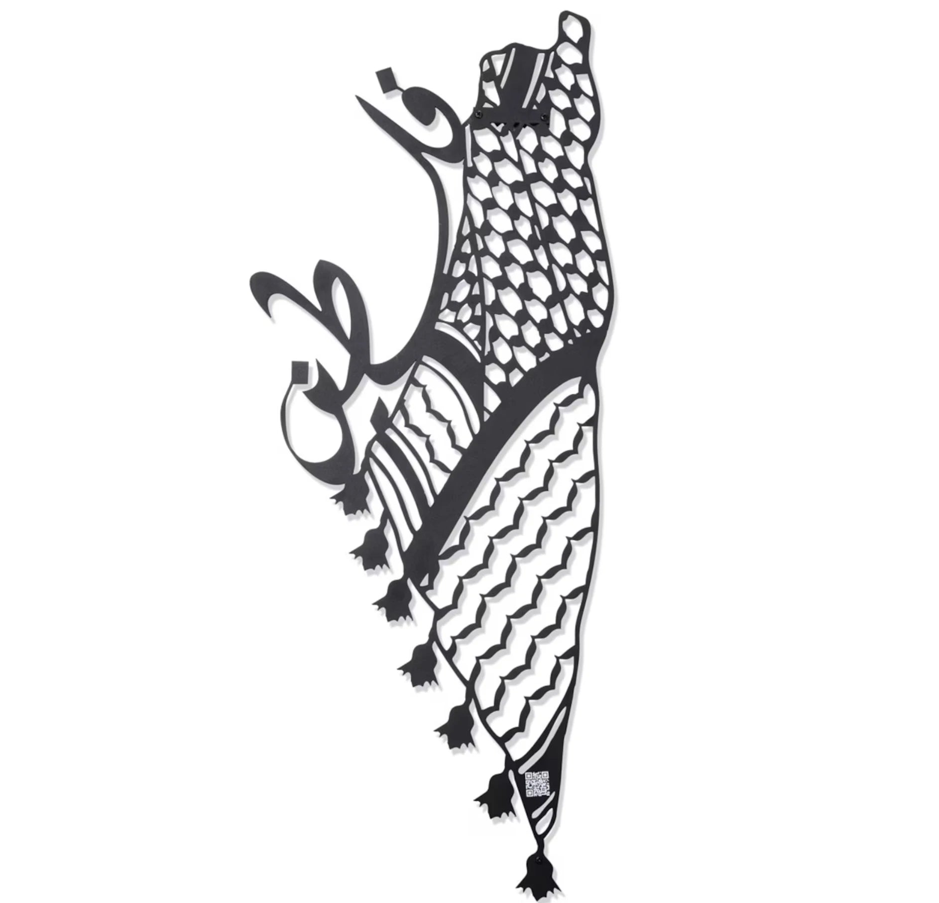 Traditional Style Laser Cut Palestine Islamic Iron Sculpture Wall Hanging Gravure Printing Cultural Gift Metal Crafts Plated