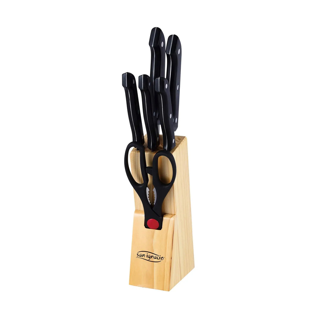 7-Piece Stainless Steel Kitchen Knife Set + Brown Tacoma San Ignacio