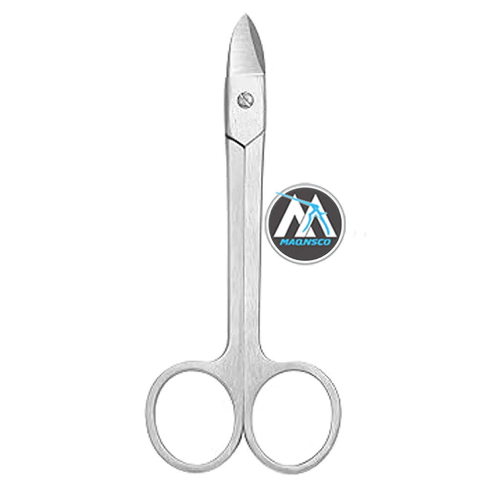 Professional Heavy-Duty Stainless Steel Straight Blade Eyebrow Scissors Long Handles Sharp Right-Handed for Men Women
