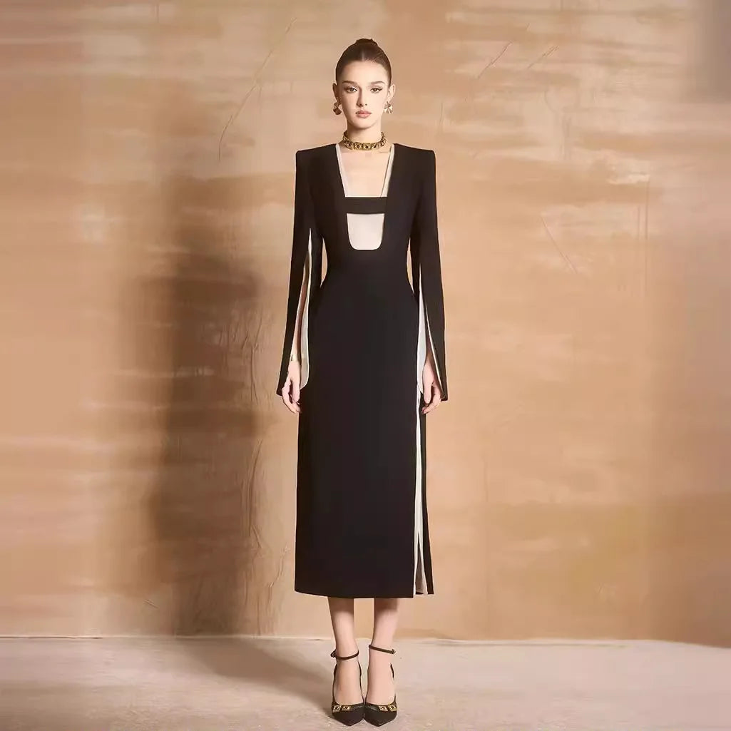Hotsale  Women Luxury Elegant Evening Gown Dress Lady Casual Long Sleeve  Bodycon Maxi Dresses