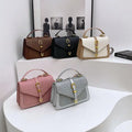 New Fashion Woman Bags Woven PU Leather Flap Crossbody Lock Messenger Handbags Lady Style