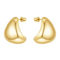 Latest 18K Gold Plated Brass Jewelry Chunky Geometric Hollow Curved Drop Earrings for Women Punk Party Earrings E241586