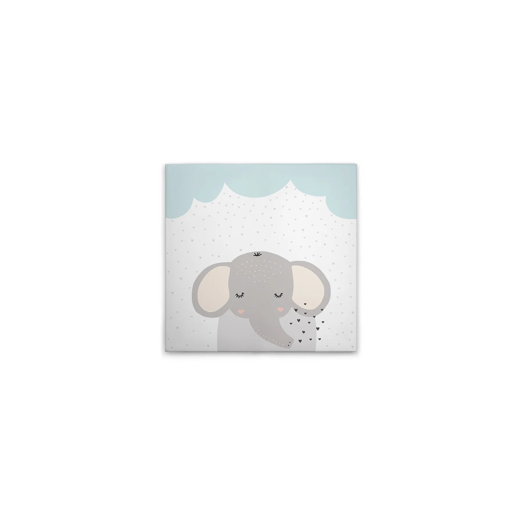 Made In Germany - Home Decor Canvas Picture Elephant Nursery - Wall Mural In White And Grey - Canvas Picture On Stretcher Frame