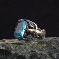 Turkish Style Vintage 925 Sterling Silver Men's Ring Black Onyx Zircon Stone Bezel Setting Classic Wedding Party High Quality