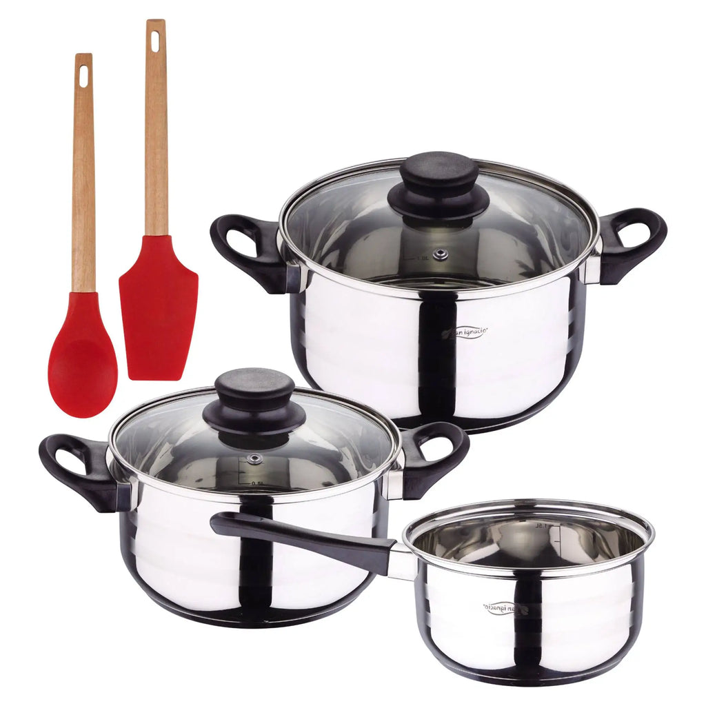 Toledo 5pc cookware set suitable for induction + Bergner EXCALIBUR 2-piece cookware set