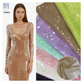 YX265 Factory 300gsm Polyester European Wedding Dress Gown 5mm Sheer Crystal Sequin Embroidery Fabric MegaBDM