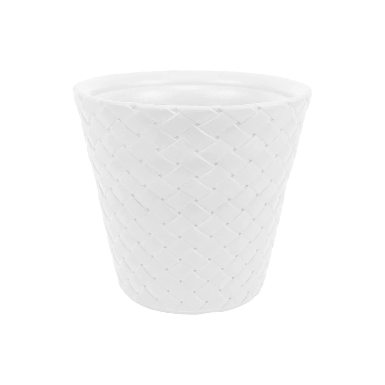 Synthetic rattan planter 28 liters white 40 x 37 cm