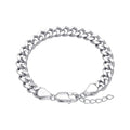 Low MOQ Wholesale 925 Sterling Silver Princess Cut Zircon Classic Curb Chain Bracelet for Gift & Party Occasions