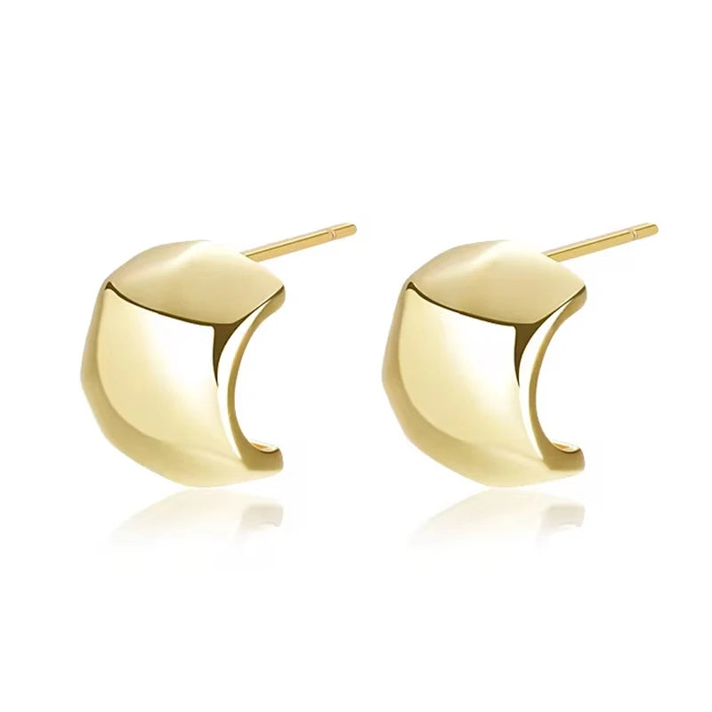 Best Selling 2024 Summer Trendy 925 Sterling Silver Fashion Jewelry Geometric Statement Stud Earrings for Women