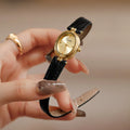 Aimgal French Vintage Quartz Watch Customizable Logo Maillard Leather 3ATM Waterproof Oval Case