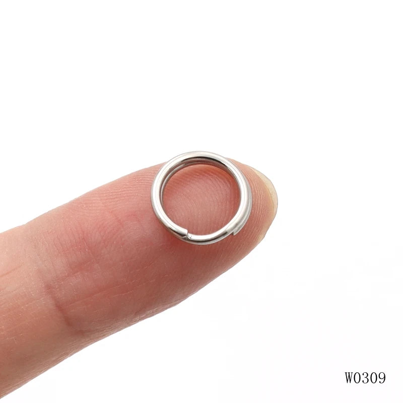 10mm Mini Round Key Split Ring Stainless Steel Round Keychain Rings for Bag Key Chain