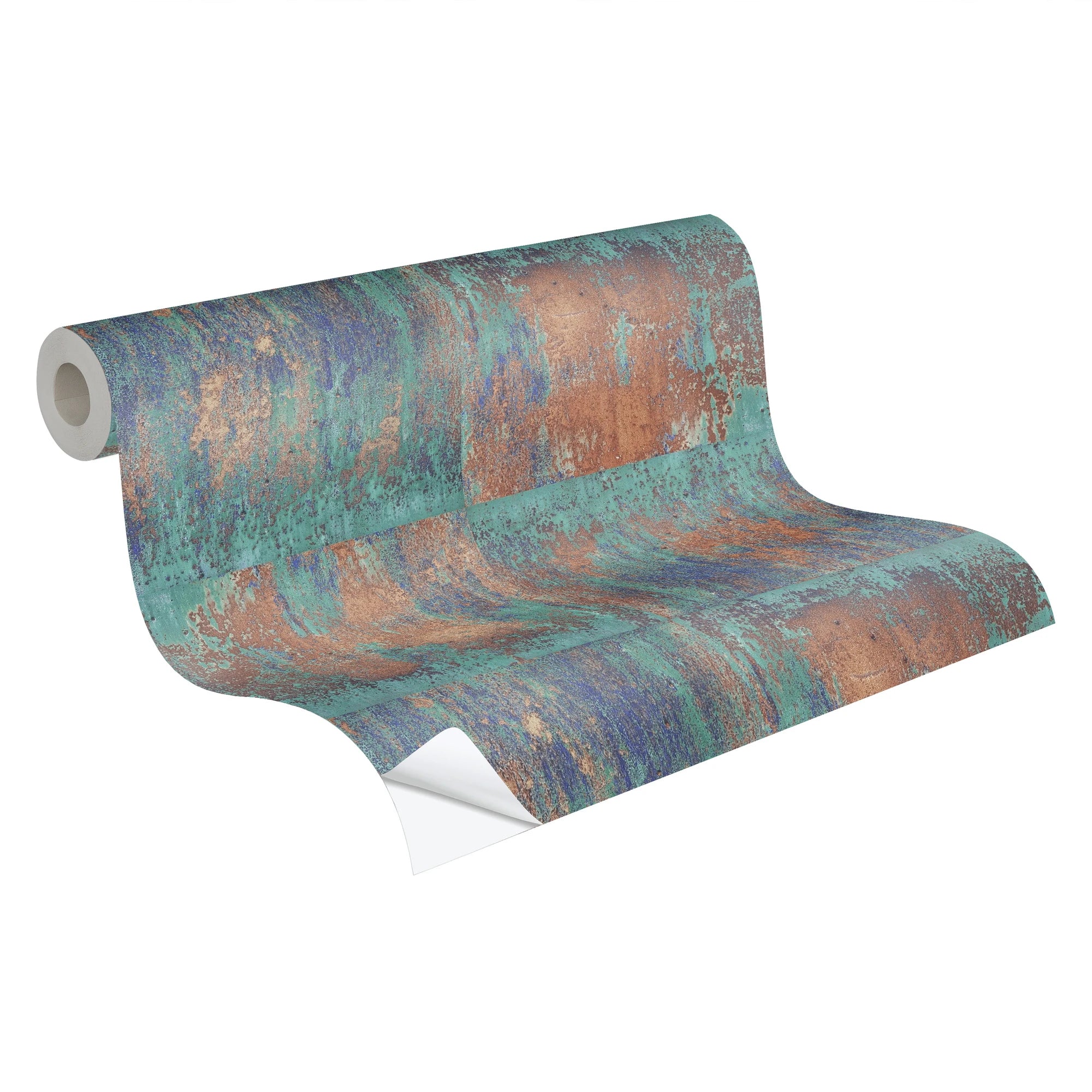 Made in Germany Modern Rust Look Brown Blue Non Woven Self Adhesive Metallic Wallpaper for Bedroom and Bathroom 053 X 840 m