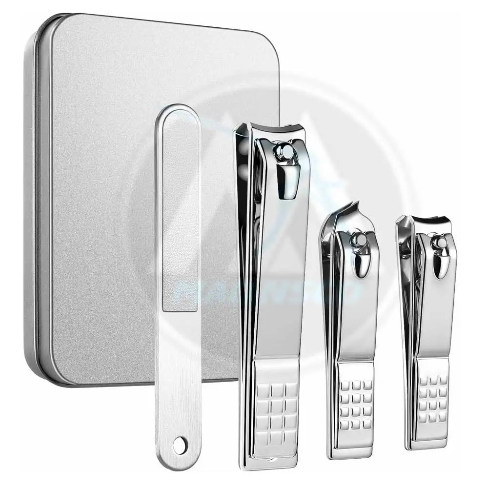 4PCS Professional Baby Curved Stainless Steel Nail Clippers Set with Nail File & Ingrown Nail Clipper for Toenails & Fingernails