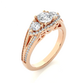 Moissanite Jewelry Diamond Ring Certificate 925 Silver Gold Plated 2 in 1 Engagement Diamond Ring for Womens from India