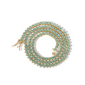Wholesale Fashion Bling Bling Jewelry Men Hip Hop Cz Green Zircon Iced Tennis Chain Choker