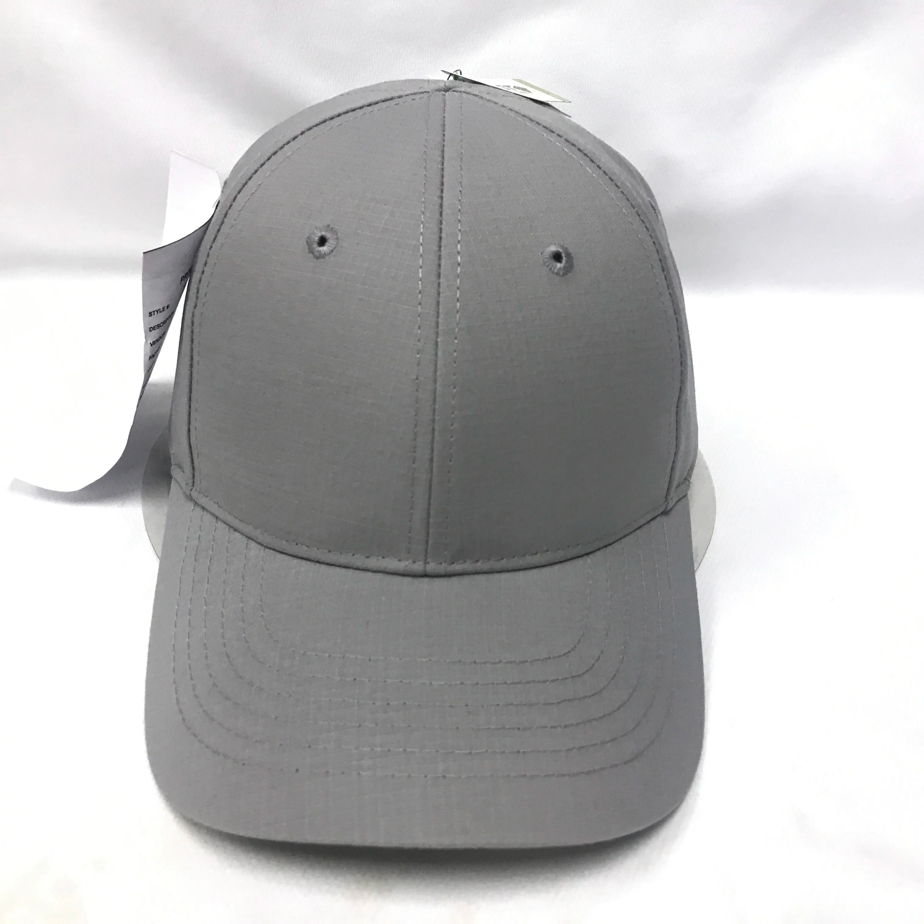 6 Panel Structured Cotton Blend Rip Stop Fabric Moisture Wicking Sweatband velcro Baseball Cap