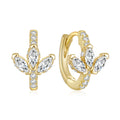 CANNER 2023 Trendy Jewelry S925 Sterling Silver Simple Personality Star Zircon Hoop Earrings Women