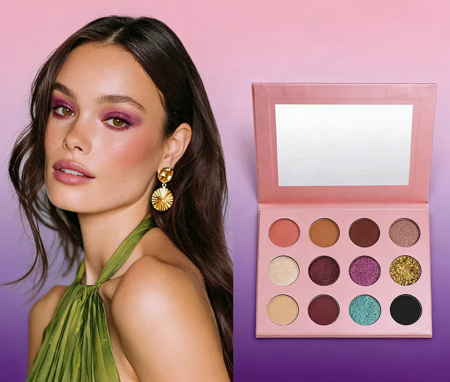 12 Color Eyeshadow Palette - Highly Pigmented Single Pressed Shadows OEM/ODM Makeup Palette