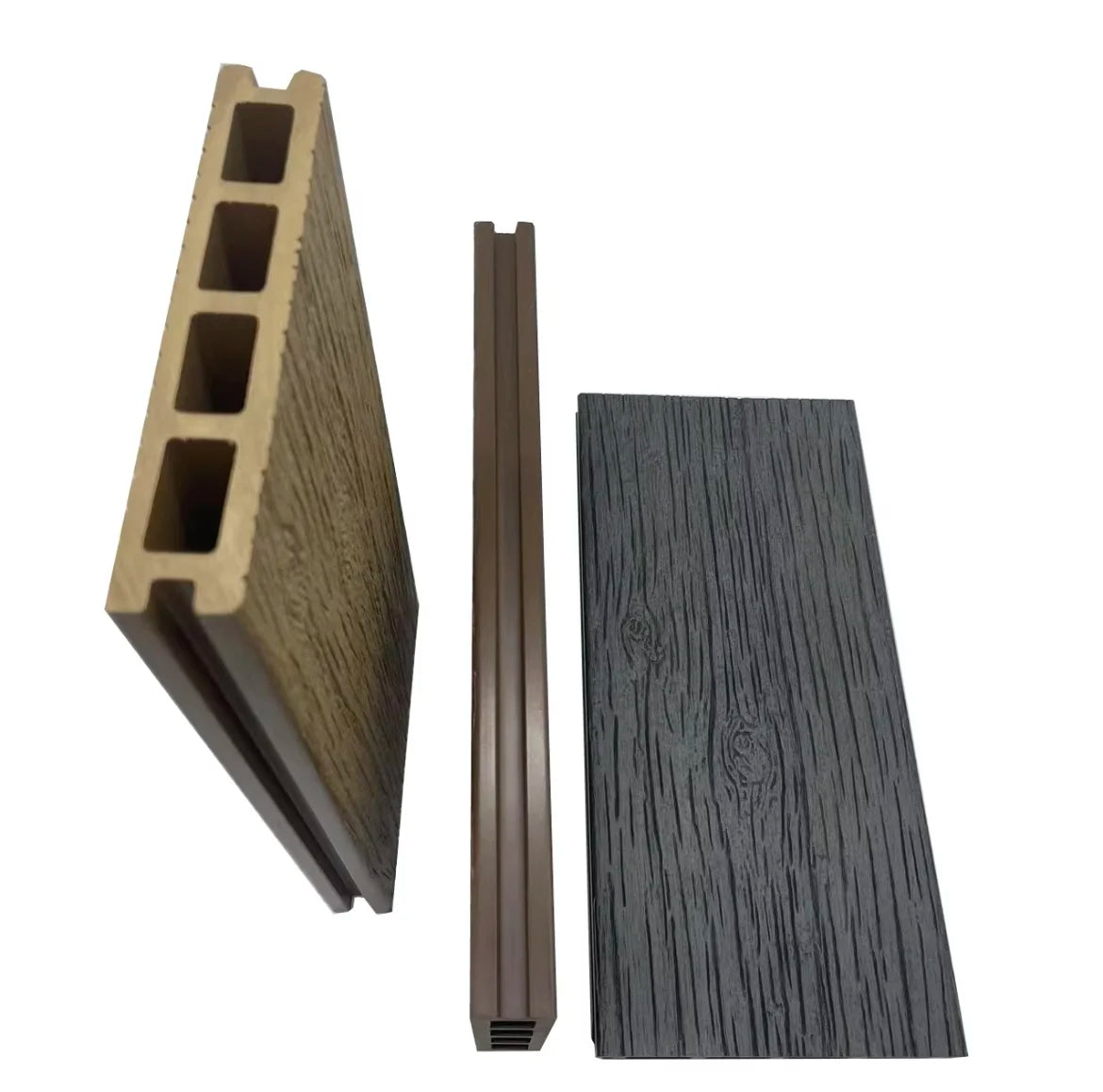 Hot Selling Modern WPC Wood Composite Wall Cladding Factory Price Waterproof 3D Deep Embossed Board Outdoor Garden Park Basement