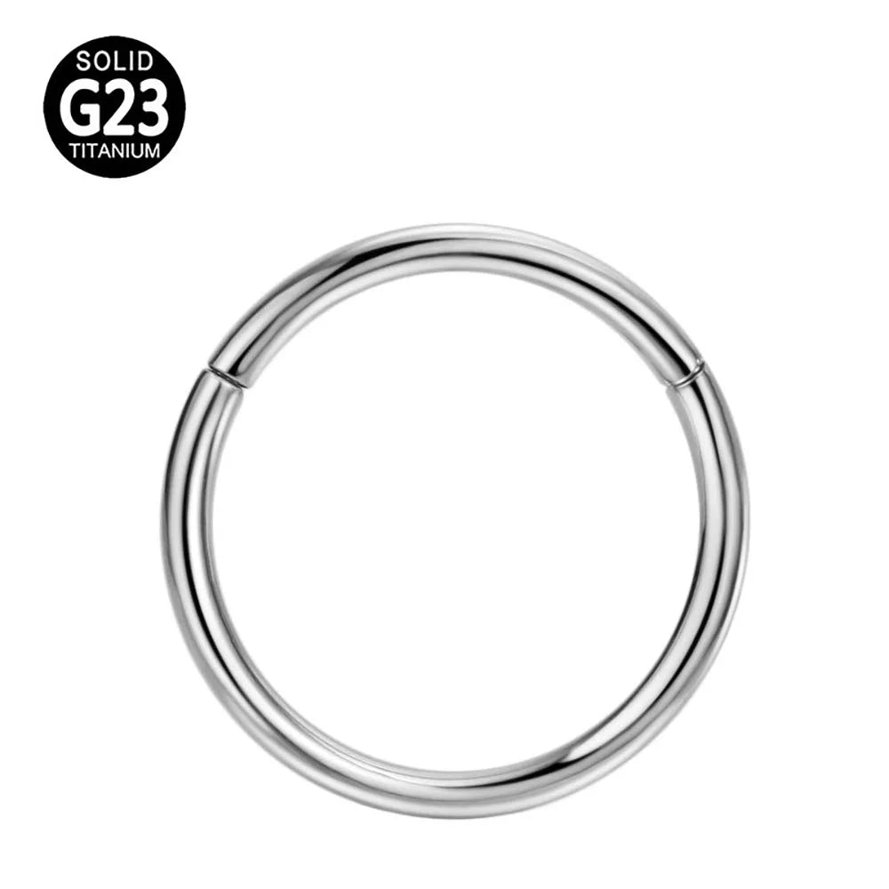 Grade 23 Titanium Body Piercing Jewelry Nose Ear Lip Septum Rings Hinged Segment 20G-10G 5mm-16mm Silver Gold Plated Black 12g