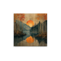 Made In Germany - Home Decor Canvas Picture Sunset - Wall Painting Mural In Beige And Blue - Canvas Picture On Stretcher Frame
