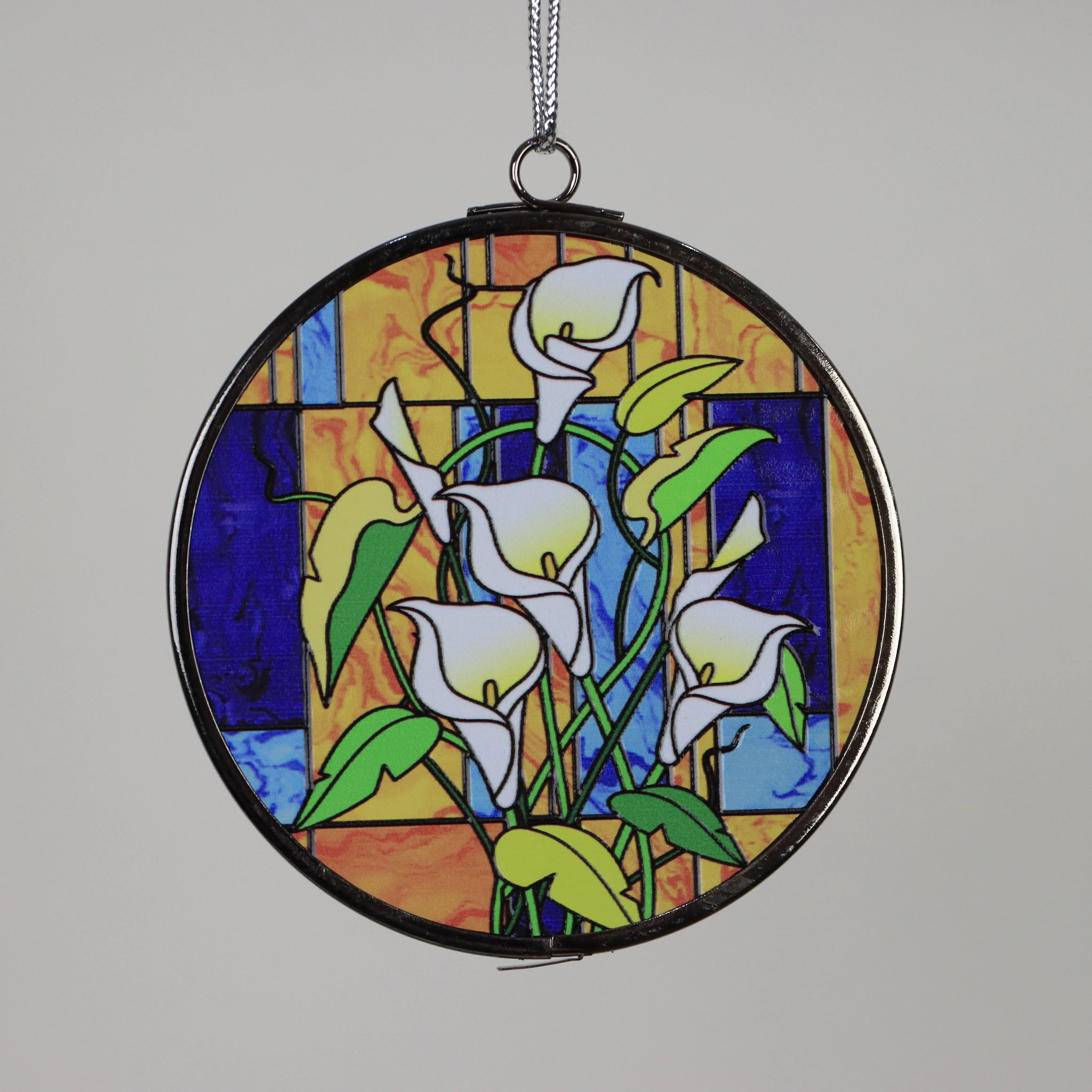 Radiant Colorful Square Background Flower Glass Pendant Joyful Moments Glass Crafts